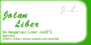 jolan liber business card